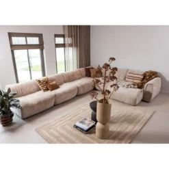 Baggy 1-zits element met arm rechts 3d chenille zand