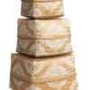 Bamboe offerdoos / offermand naturel/wit L