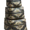 Bamboe offerdoos / offermand zwart/goud/wit L