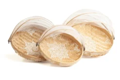 Bamboe vliegenmand - naturel + wit - Large