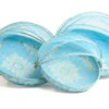 Bamboe vliegenmand - turquoise + wit/goud - Medium