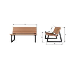 Banco tuinbank ayous hout/metaal naturel [fsc]