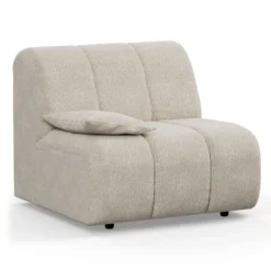 Bank HKliving Wave Boucle eindelement arm links laag cream