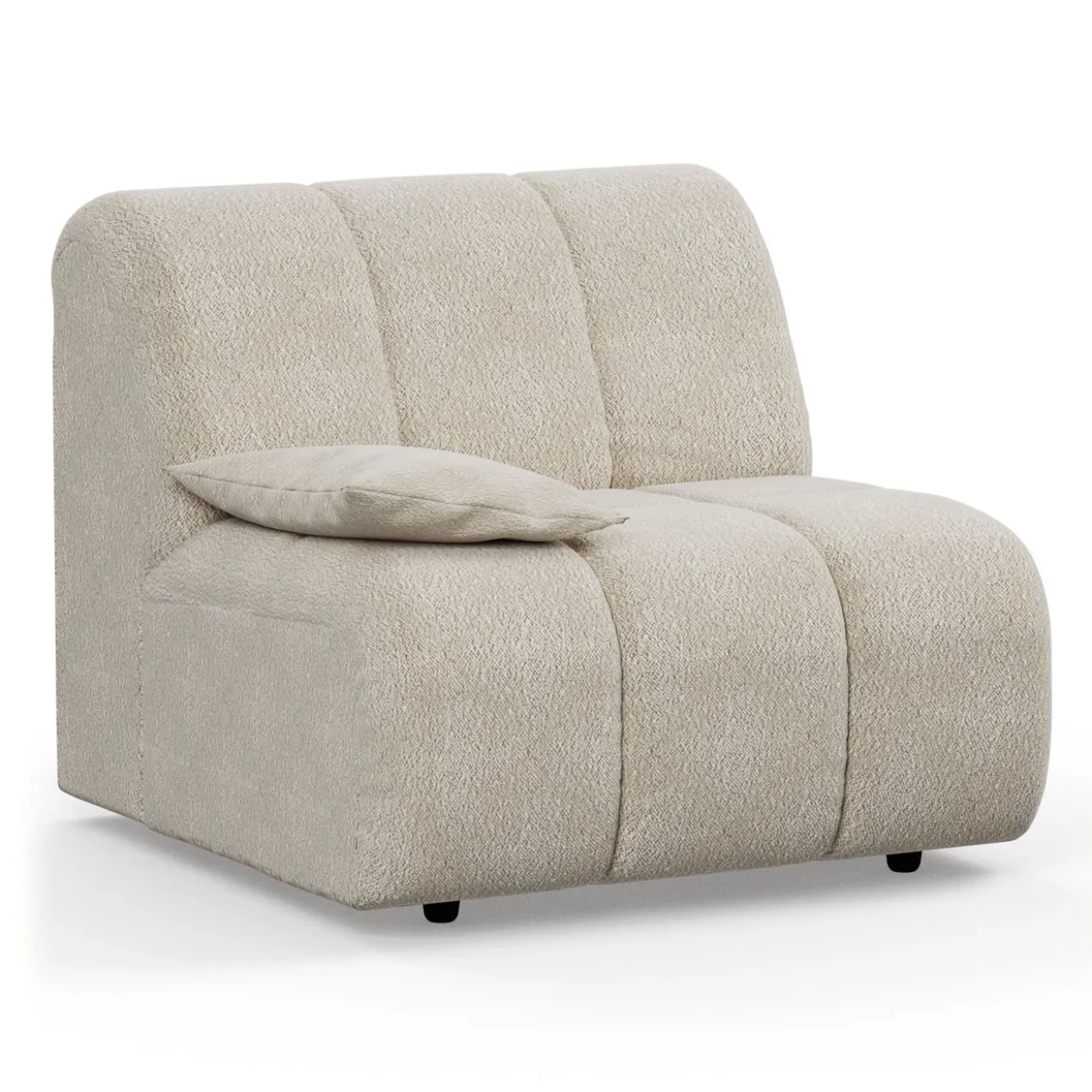 Bank HKliving Wave Boucle eindelement arm links laag cream