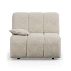 Bank HKliving Wave Boucle eindelement arm links laag cream