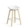 Barkruk AAS32 H65 eiken onderstel white