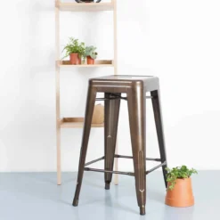 Barkruk 65 cm hoog - Mat zwart