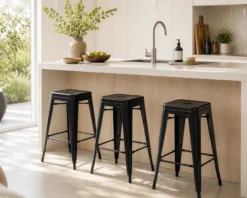 Barkruk 77 cm hoog - Zwart