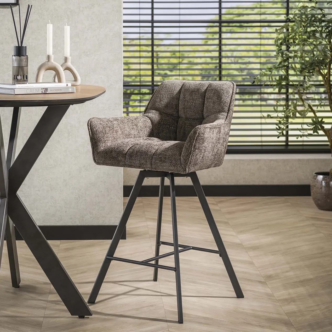 Barkruk Draaibaar Bedford Gemêleerd Taupe