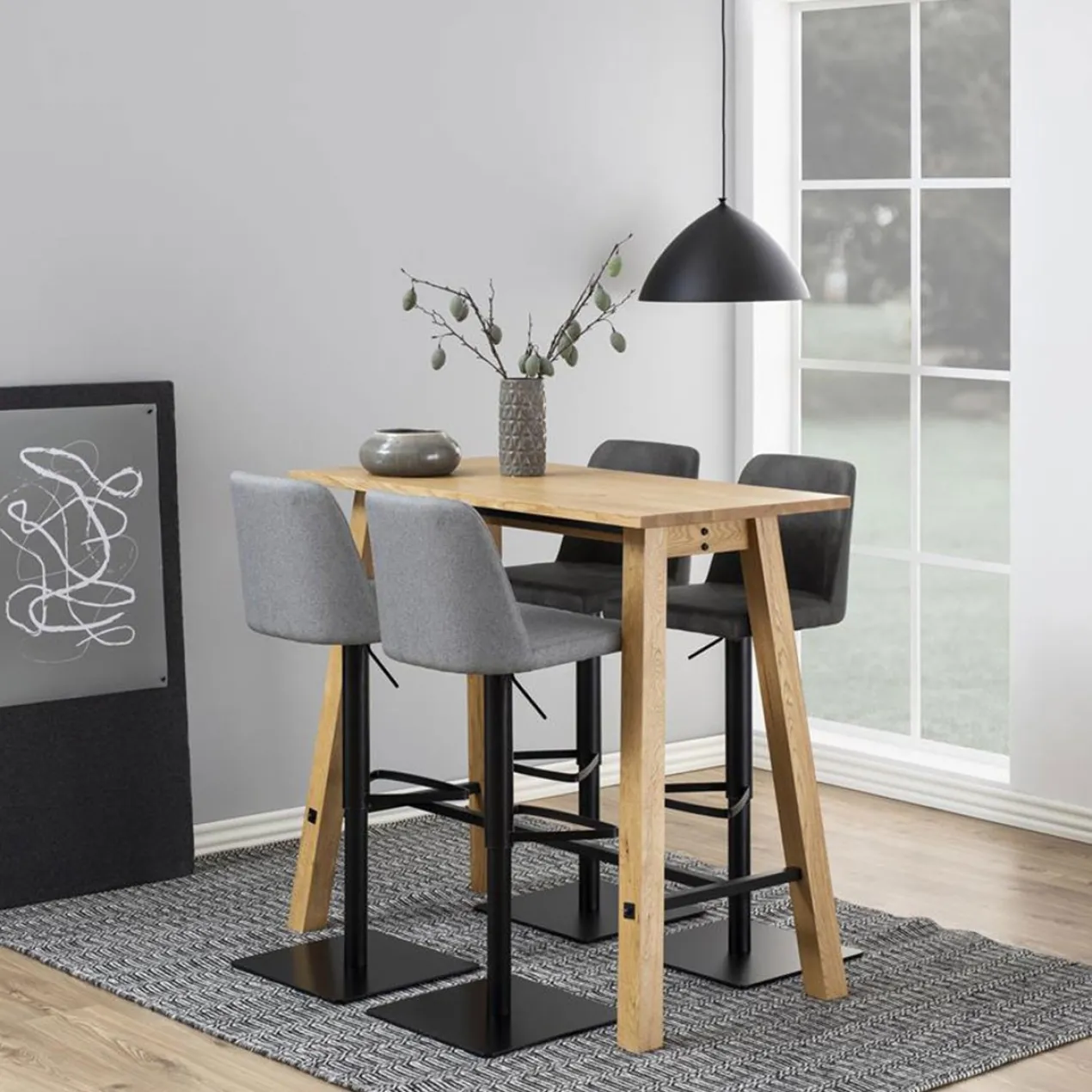 Barkruk Edwin kunstleer Donkergrijs