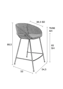 Barkruk Feston (zithoogte 65 cm) bruin