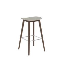 Barkruk Fiber 75 cm met donker eiken onderstel grey