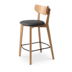 Barkruk Jack hout met kunstleer - 67 cm Naturel