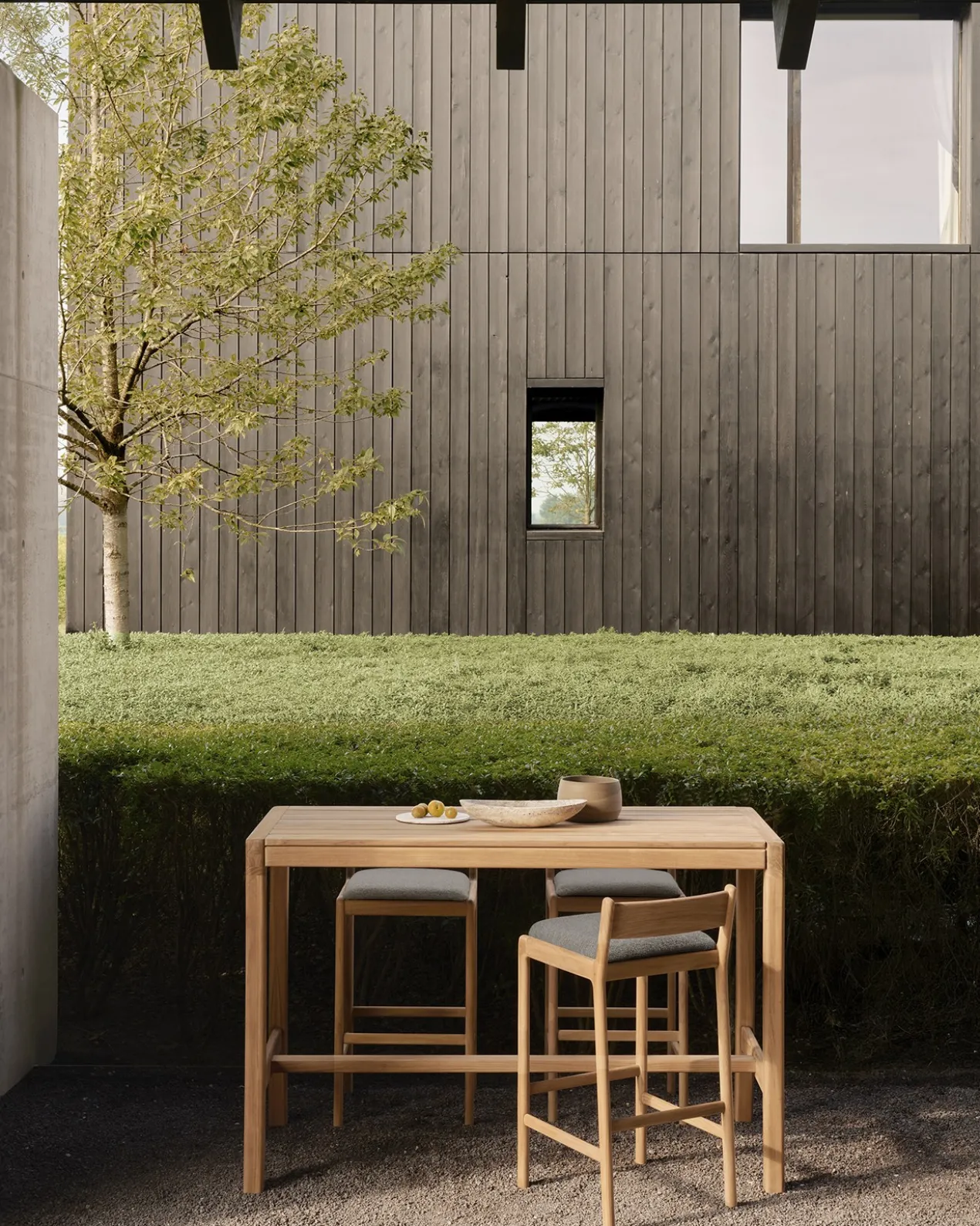 Barkruk Jack outdoor teak mocha kussen