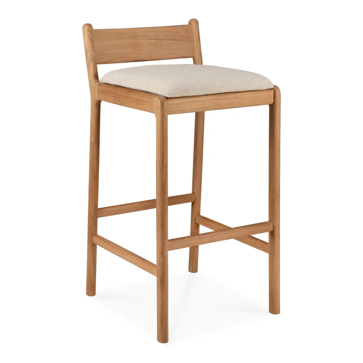 Barkruk Jack outdoor teak naturel kussen