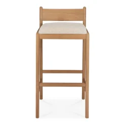 Barkruk Jack outdoor teak naturel kussen