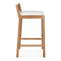 Barkruk Jack outdoor teak off-white kussen