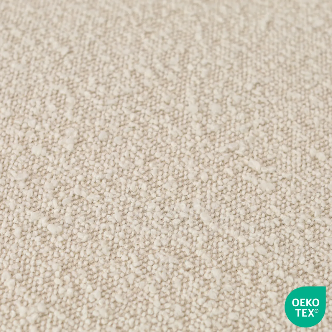 Barkruk Jasmijn bouclé beige - zwart onderstel H65