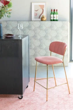 Barkruk Jolien goud/roze