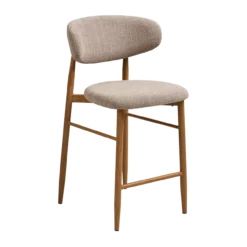 Barkruk Jolien H65 cm naturel onderstel taupe