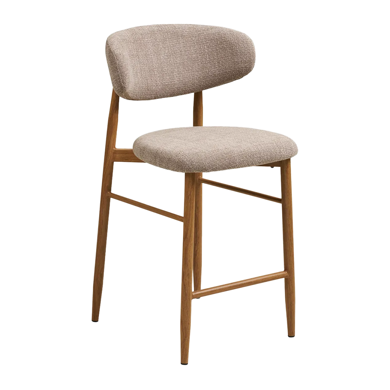 Barkruk Jolien H65 cm naturel onderstel taupe