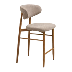Barkruk Jolien H65 cm naturel onderstel taupe