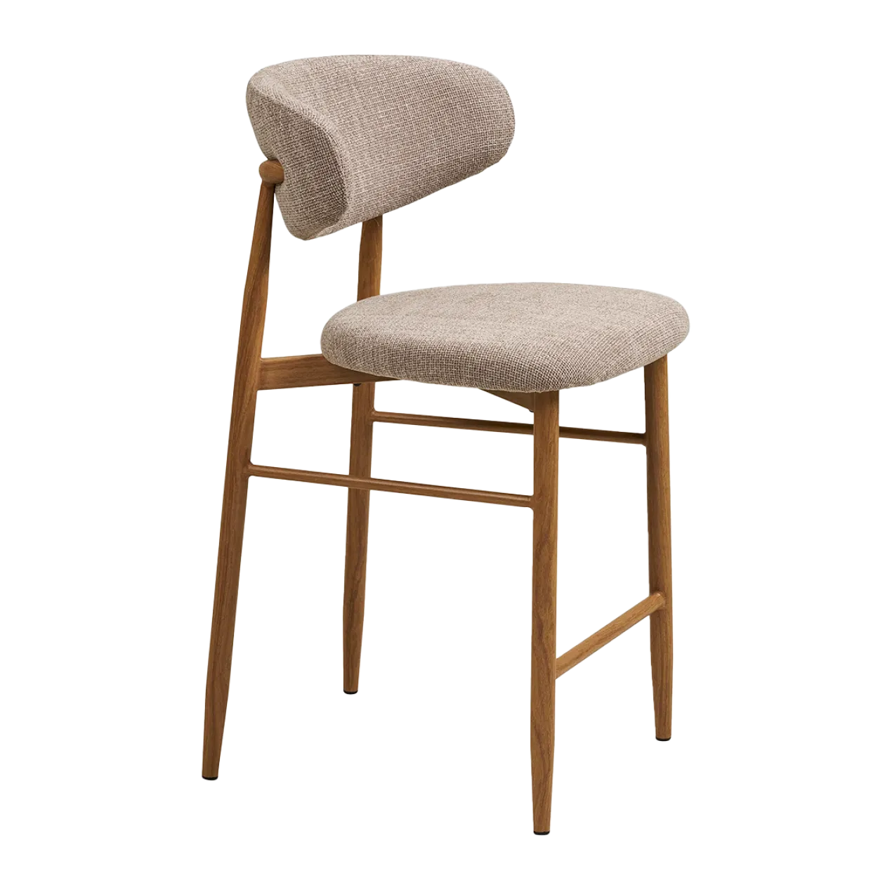 Barkruk Jolien H65 cm naturel onderstel taupe