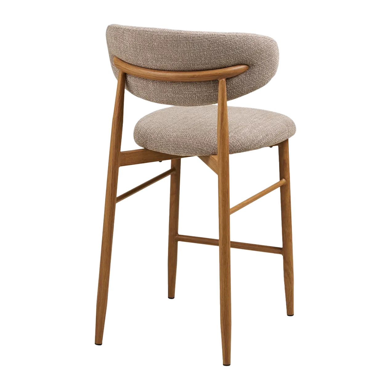 Barkruk Jolien H65 cm naturel onderstel taupe