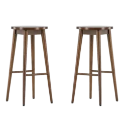 Barkruk Jur hout - 75 cm Donkerbruin - set van 2