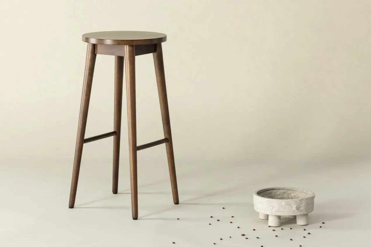 Barkruk Jur hout - 75 cm Donkerbruin - set van 2
