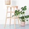 Barkruk Lauren houten H75 cm naturel