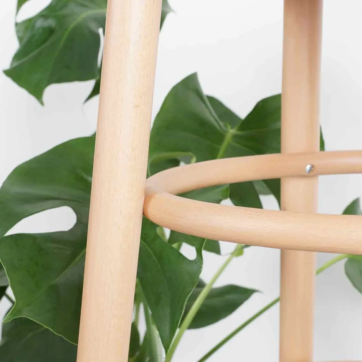 Barkruk Lauren houten H75 cm naturel