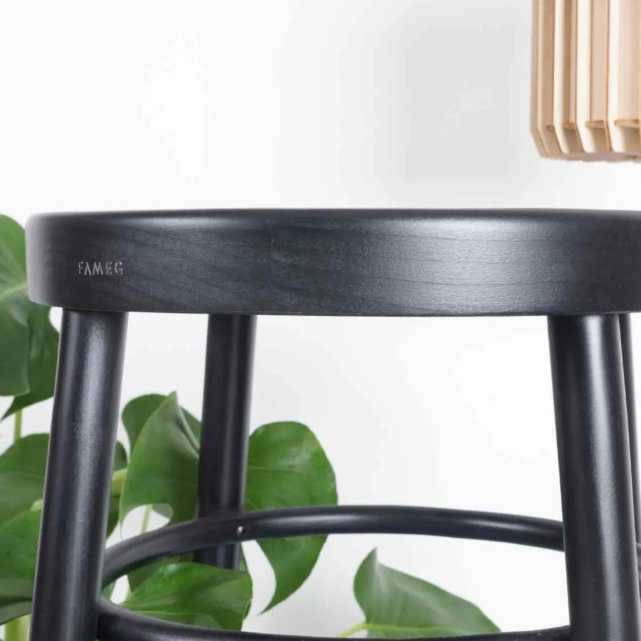 Barkruk Lauren houten H75 cm zwart