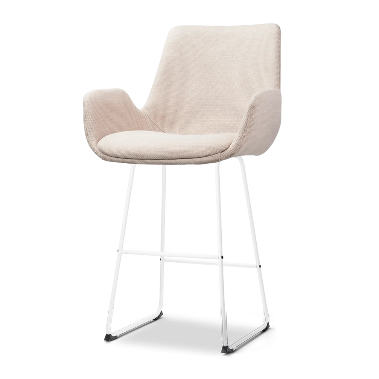 Barkruk Nino-Eef beige - wit onderstel - 65 cm