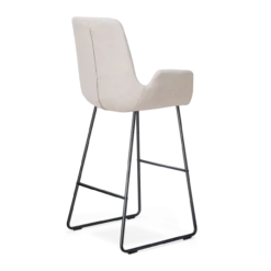 Barkruk Nino-Eef beige - zwart onderstel - 75 cm