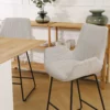 Barkruk Nino-Eef grijs beige gemêleerd - zwart - 75 cm