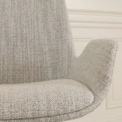 Barkruk Nino-Eef grijs beige gemêleerd - wit onderstel 65 cm