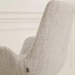 Barkruk Nino-Eef grijs beige gemêleerd - wit onderstel 65 cm