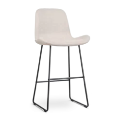 Barkruk Nino-Fé beige - zwart onderstel - 75 cm