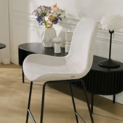 Barkruk Nino-Fé beige - zwart onderstel - 75 cm