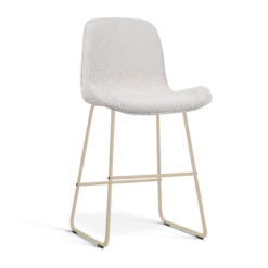 Barkruk Nino-Fé H65 cm beige onderstel bouclé beige