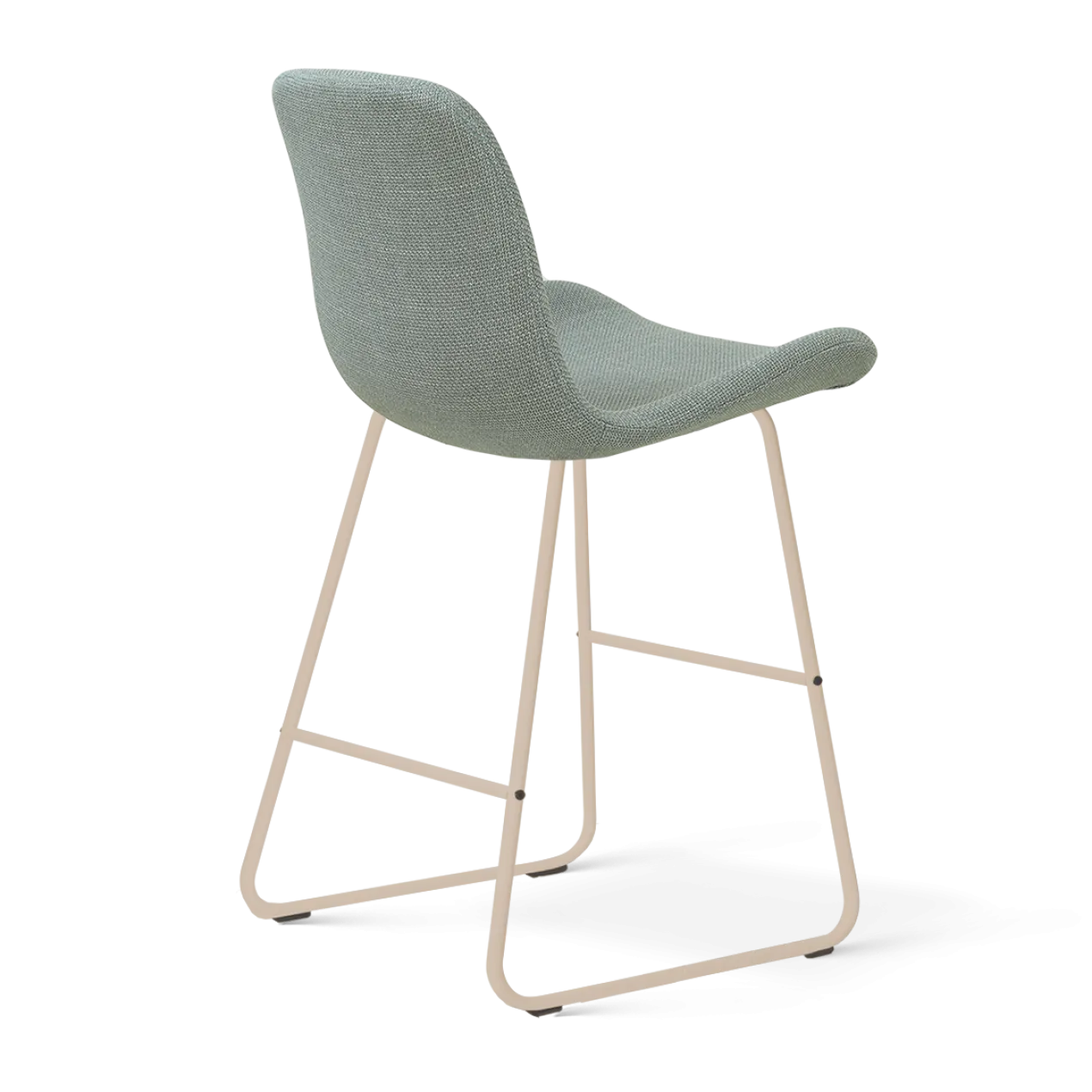 Barkruk Nino-Fé H65 cm beige onderstel saliegroen