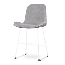 Barkruk Nino-Fé rib warm grijs - wit onderstel - 65 cm