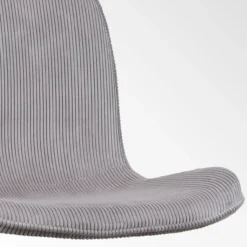 Barkruk Nino-Fé rib warm grijs - zwart onderstel - 75 cm