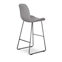 Barkruk Nino-Fé rib warm grijs - zwart onderstel - 75 cm