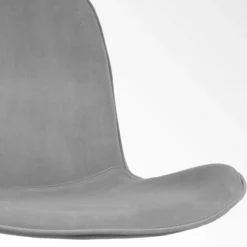 Barkruk Nino-Fé velvet grijs - zwart onderstel - 75 cm
