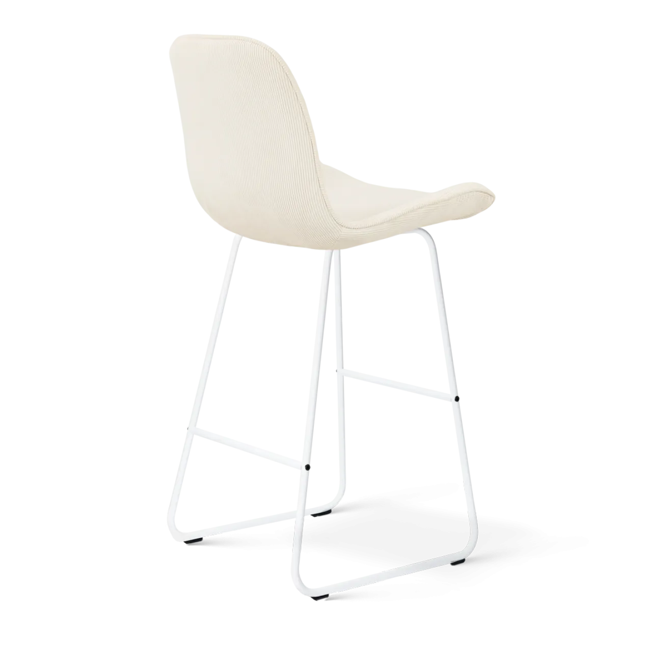 Barkruk Nino-Fé wit onderstel rib beige 75 cm