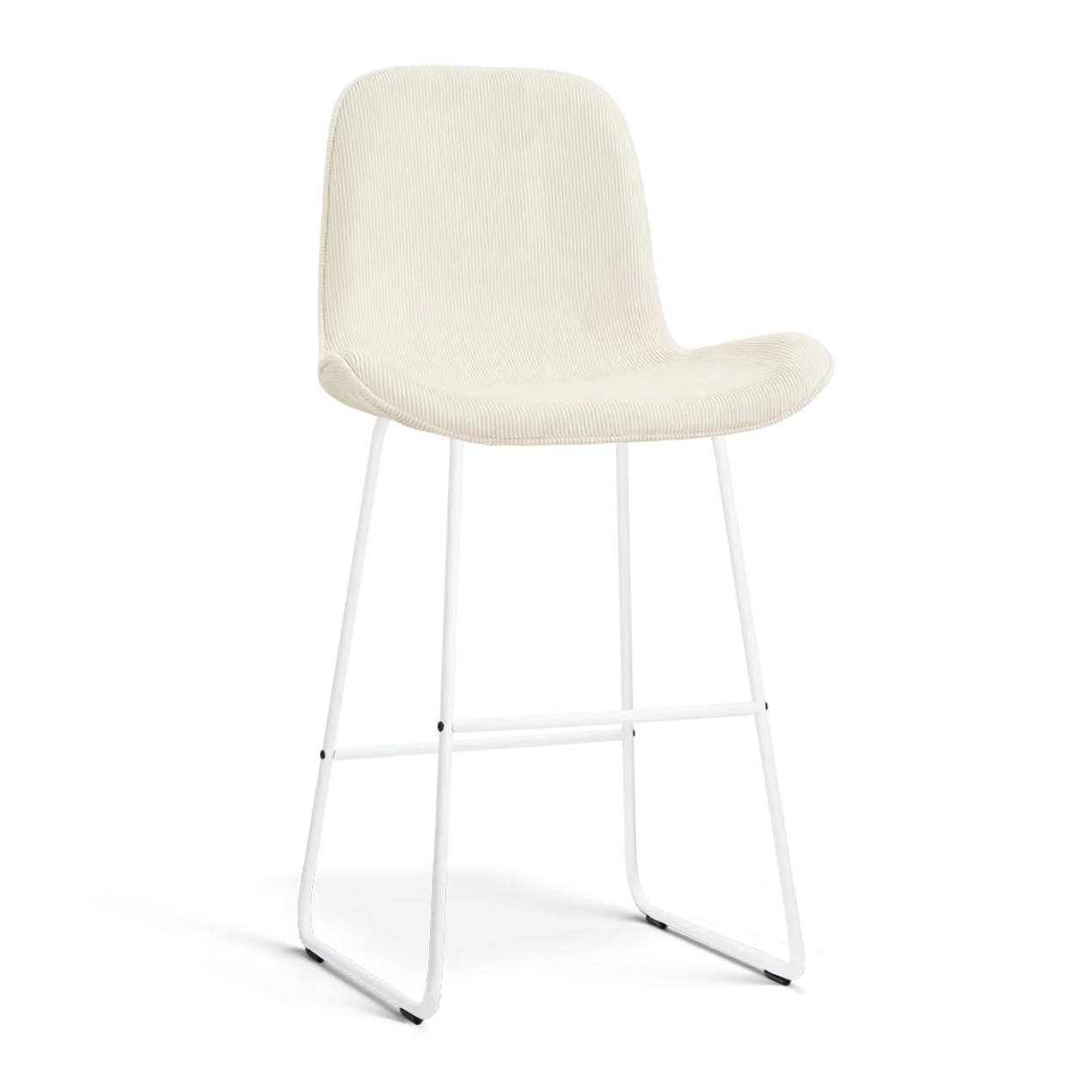 Barkruk Nino-Fé wit onderstel rib beige 75 cm