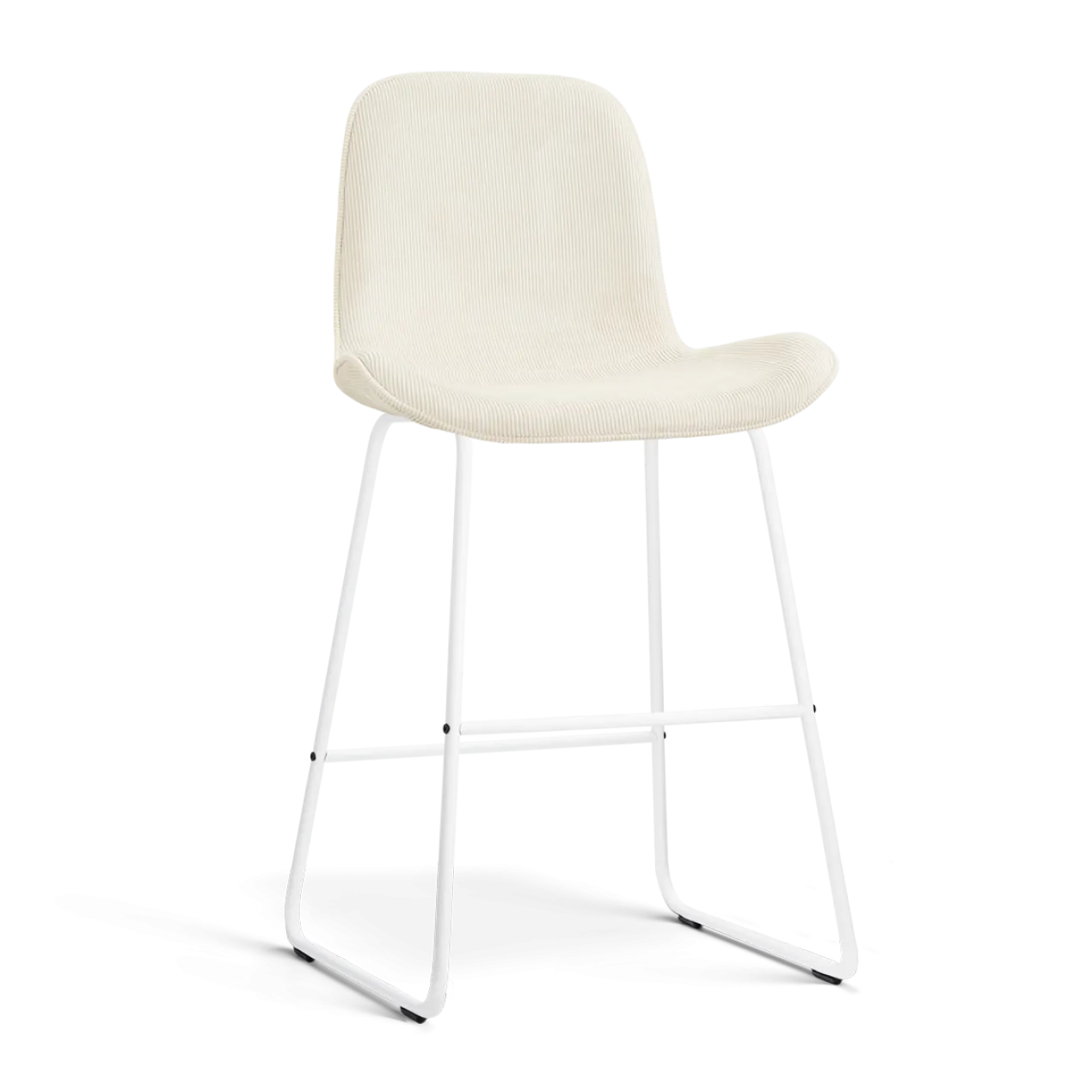 Barkruk Nino-Fé wit onderstel rib beige 65 cm
