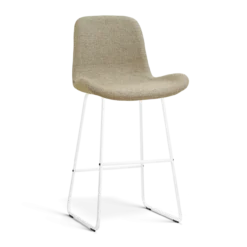 Barkruk Nino-Fé wit onderstel taupe melange 75 cm